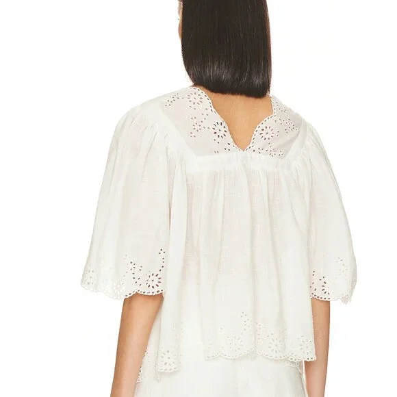 Free People White Eyelet Blouse - Picture 3 of 12